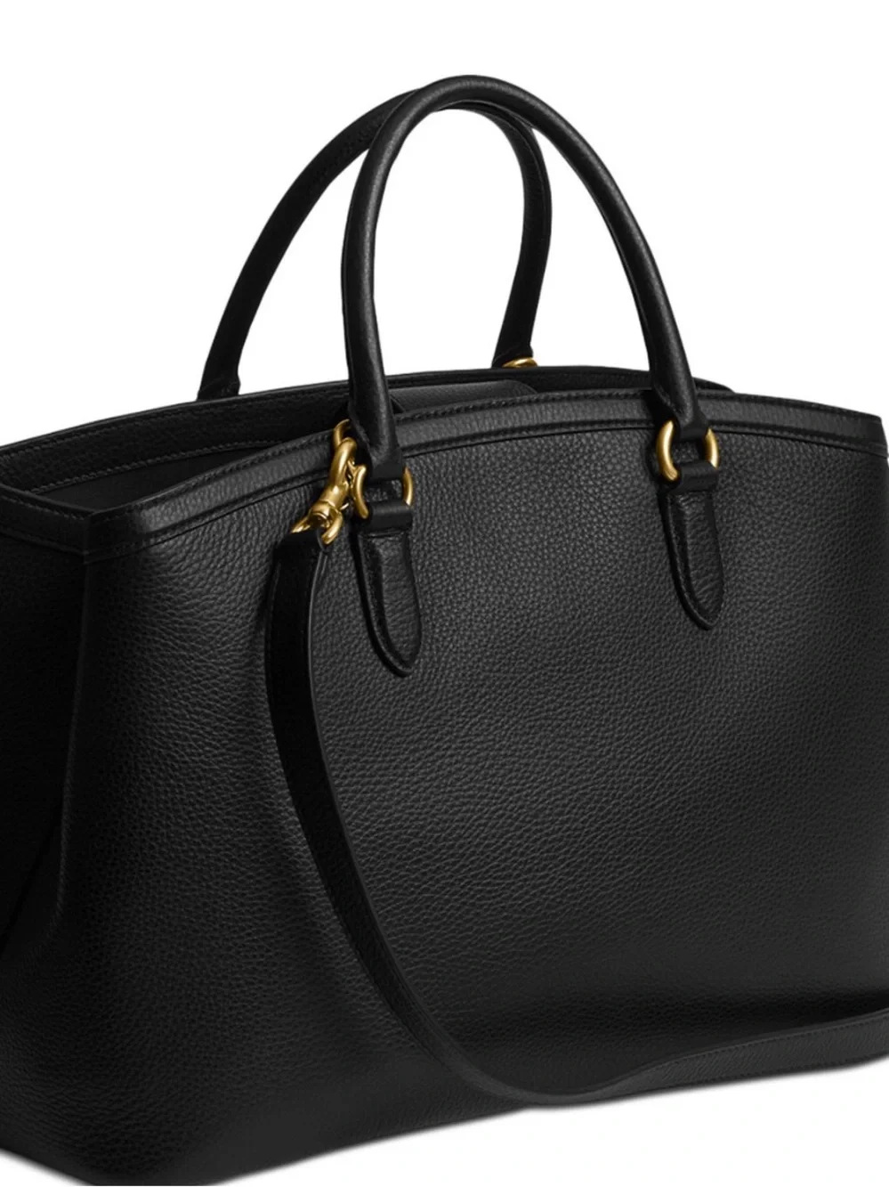 COACH Black Pebble Leather Legacy Large Carryall with Gold Hardware - Picture 2 of 10